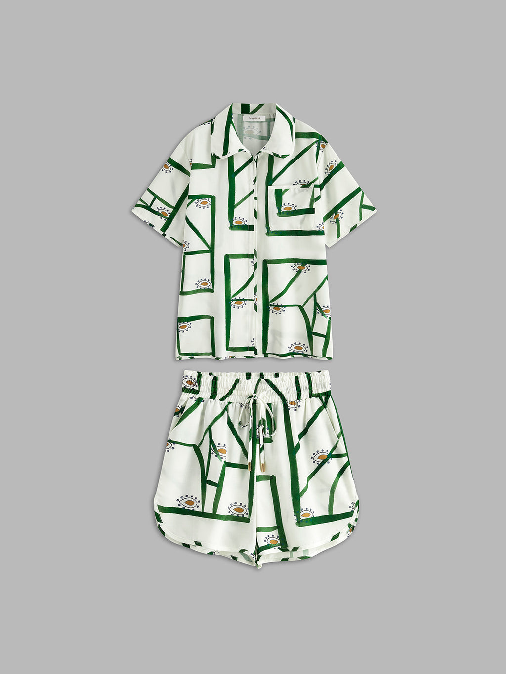 Print Drawstring Shorts Set