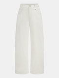 Mid Waist Wide Leg Denim Pants