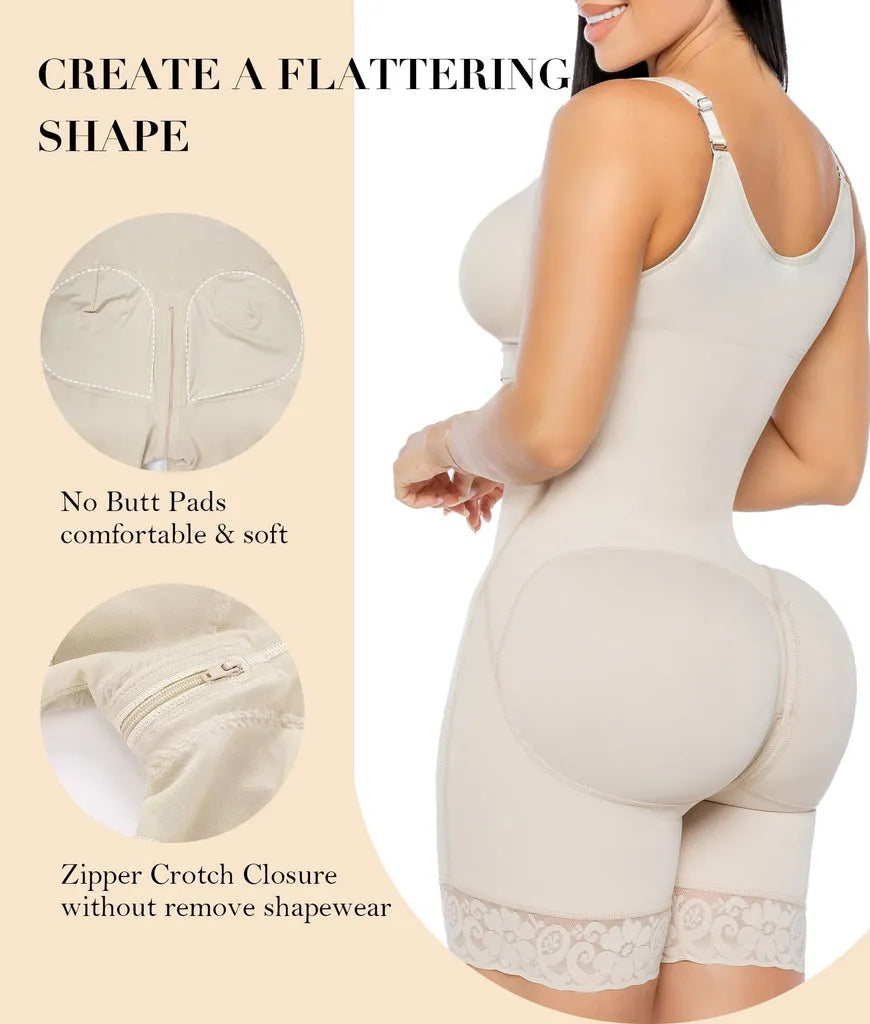 Elite Colombian Full Body Shaper With Front Zipper