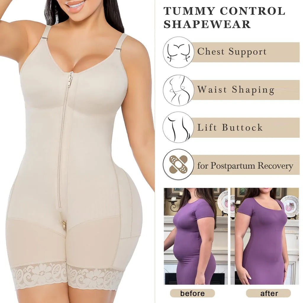 Elite Colombian Full Body Shaper With Front Zipper