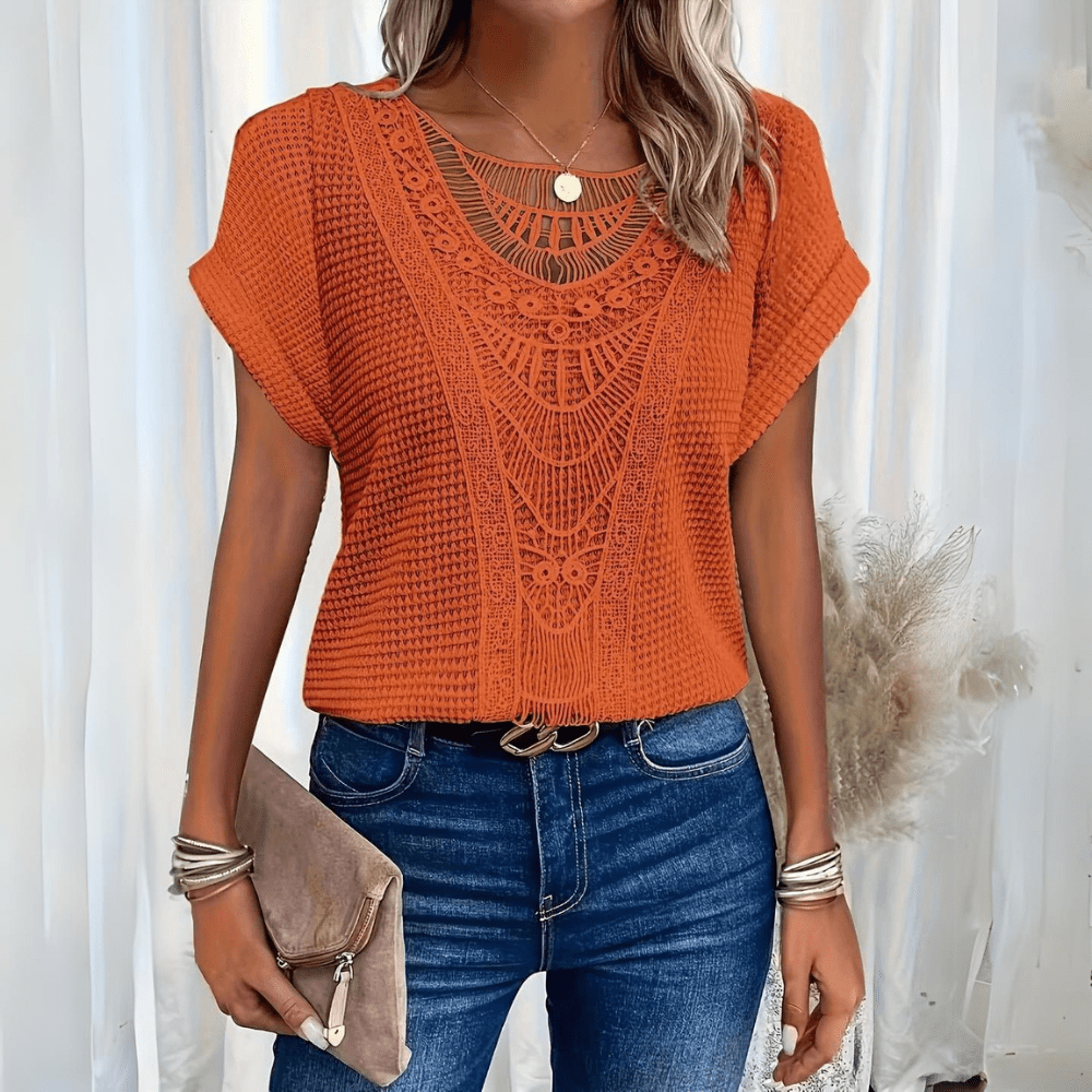 Simone Top — Crochet Waffle | Boho Elegance