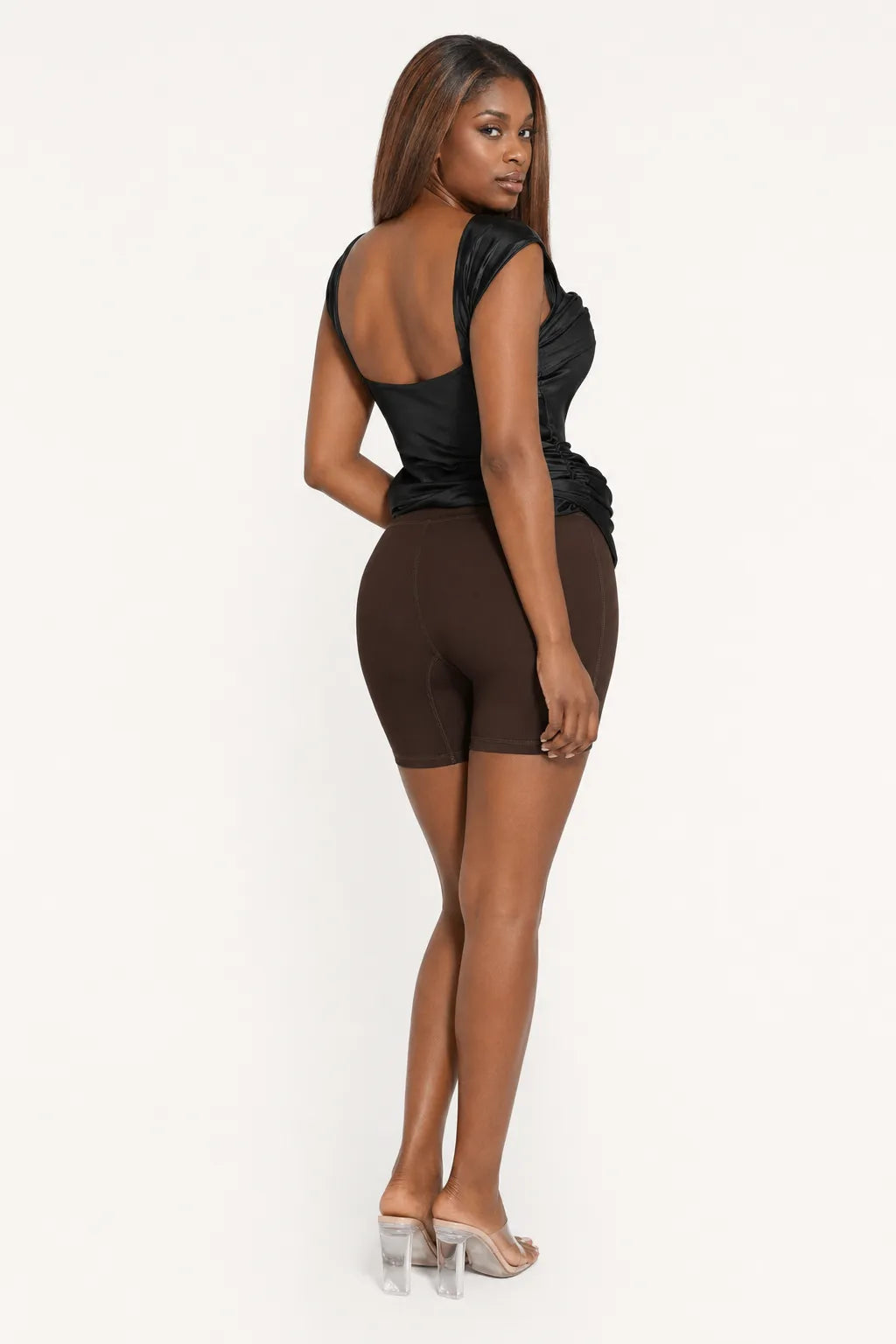 Shapewear Off Shoulder Shine Ruched Sculpting Maxi Dress