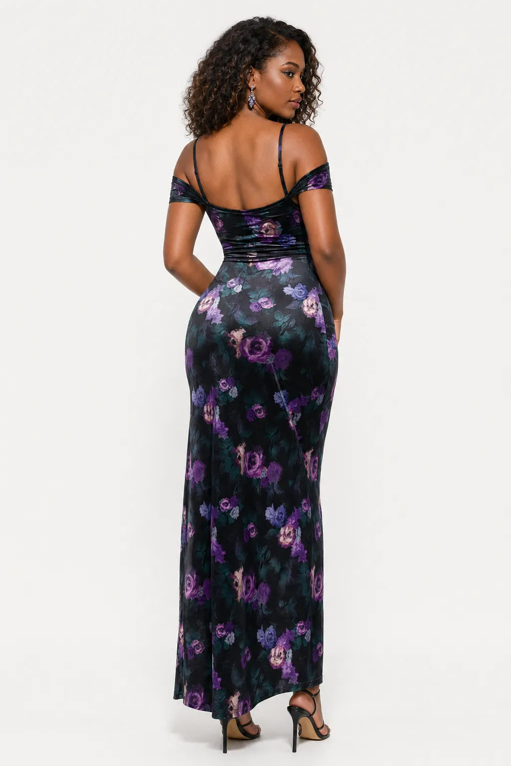 Shapewear Off Shoulder Shine Ruched Sculpting Maxi Dress