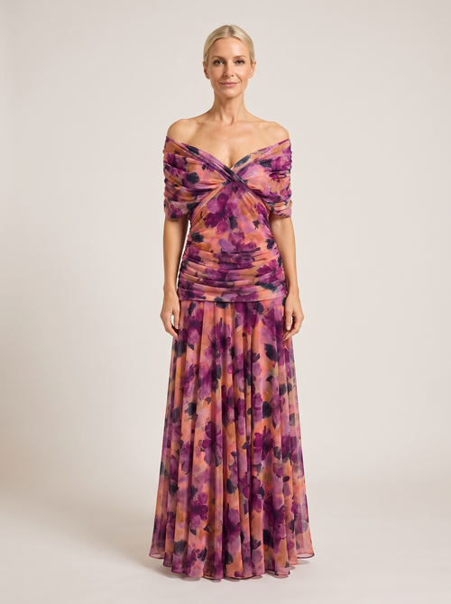 byExora Eloria Elegant Dress in Floral - studio front view on neutral background